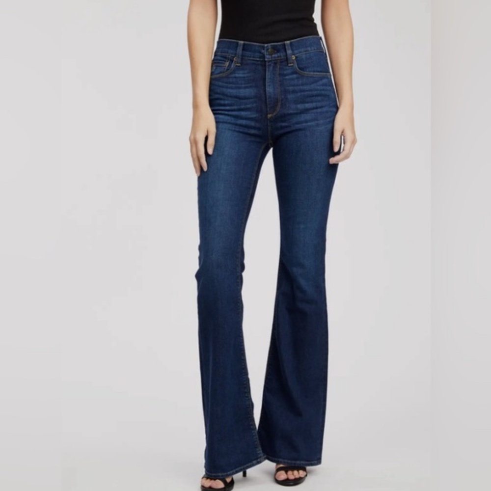 Socialite Elle Flare High Rise Blue Jeans Dark Wash Size 26 New